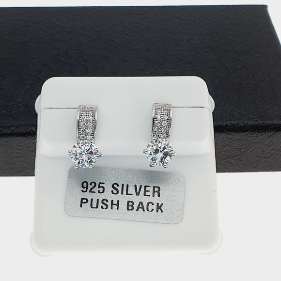 "925 sterling silver luxury CZ earrings for women/girls, Best for gift, RJUS2238 - Picture 4 of 11